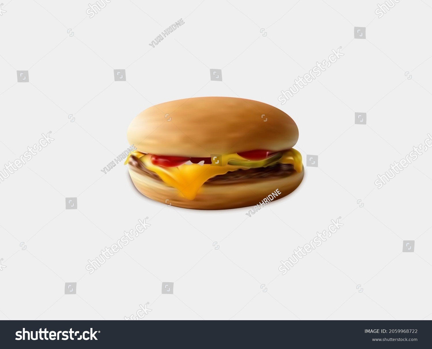 Vector Realistic Hamburger Classic Burger American Stock Vector Royalty Free 2059968722 8584