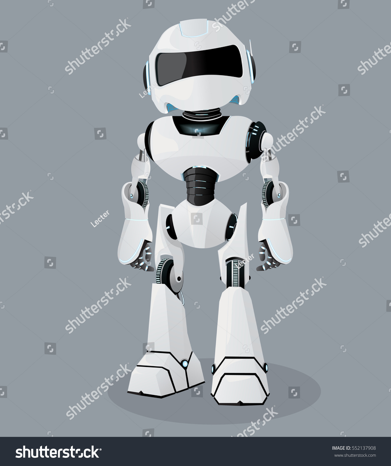白いロボットのベクター画像のリアルなイラスト ベクター画像ロボット のベクター画像素材 ロイヤリティフリー