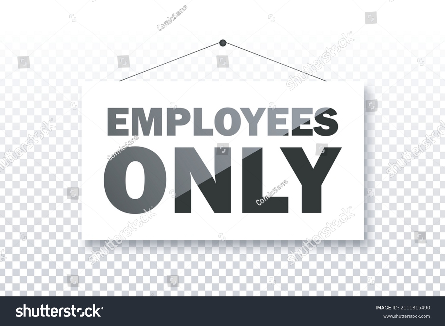 SVG of Vector realistic isolated Employees Only sign on the transparent background. svg