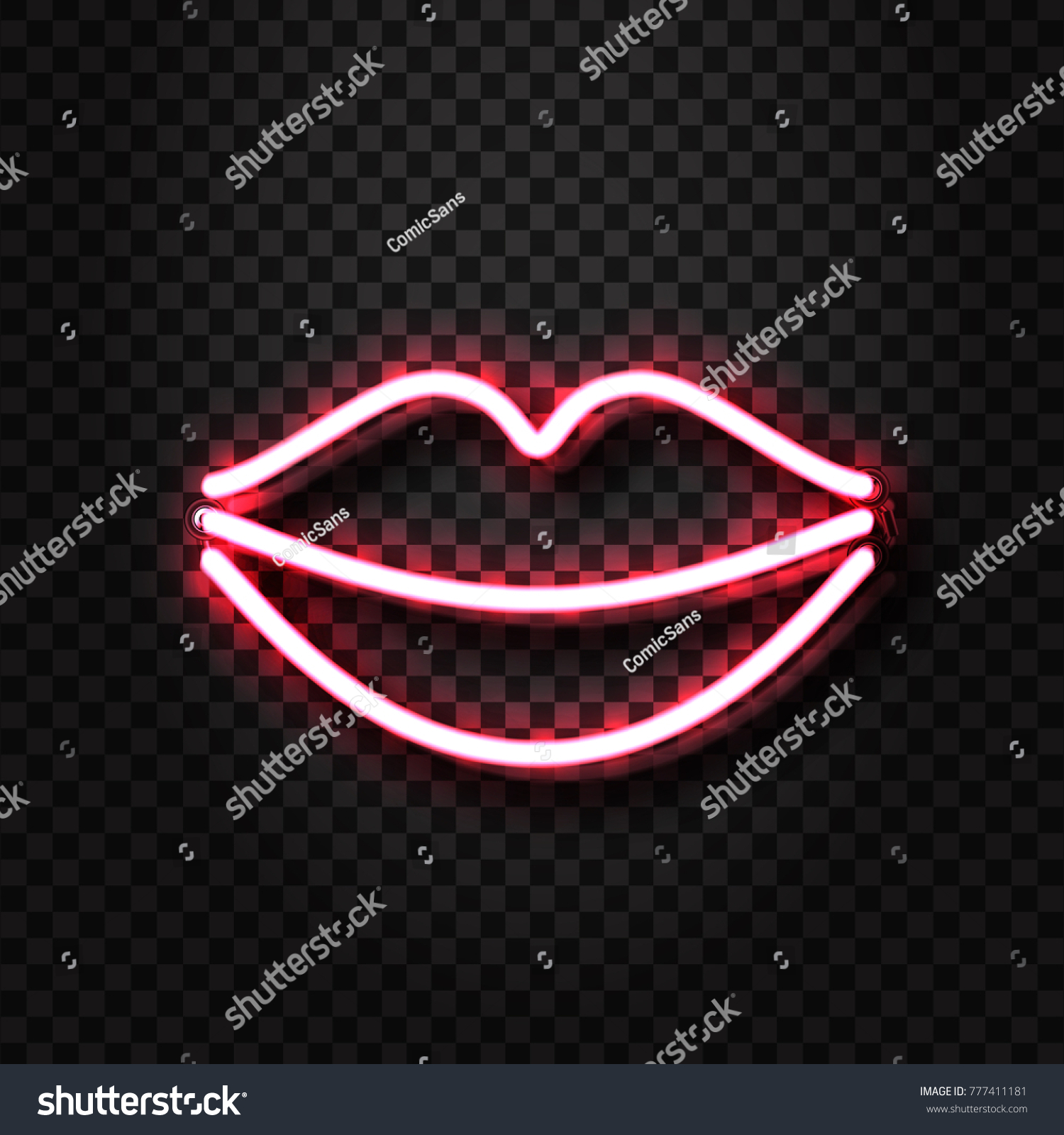 Vector Realistic Isolated Neon Erotic Lips Vector De Stock Libre De Regalías 777411181 6404