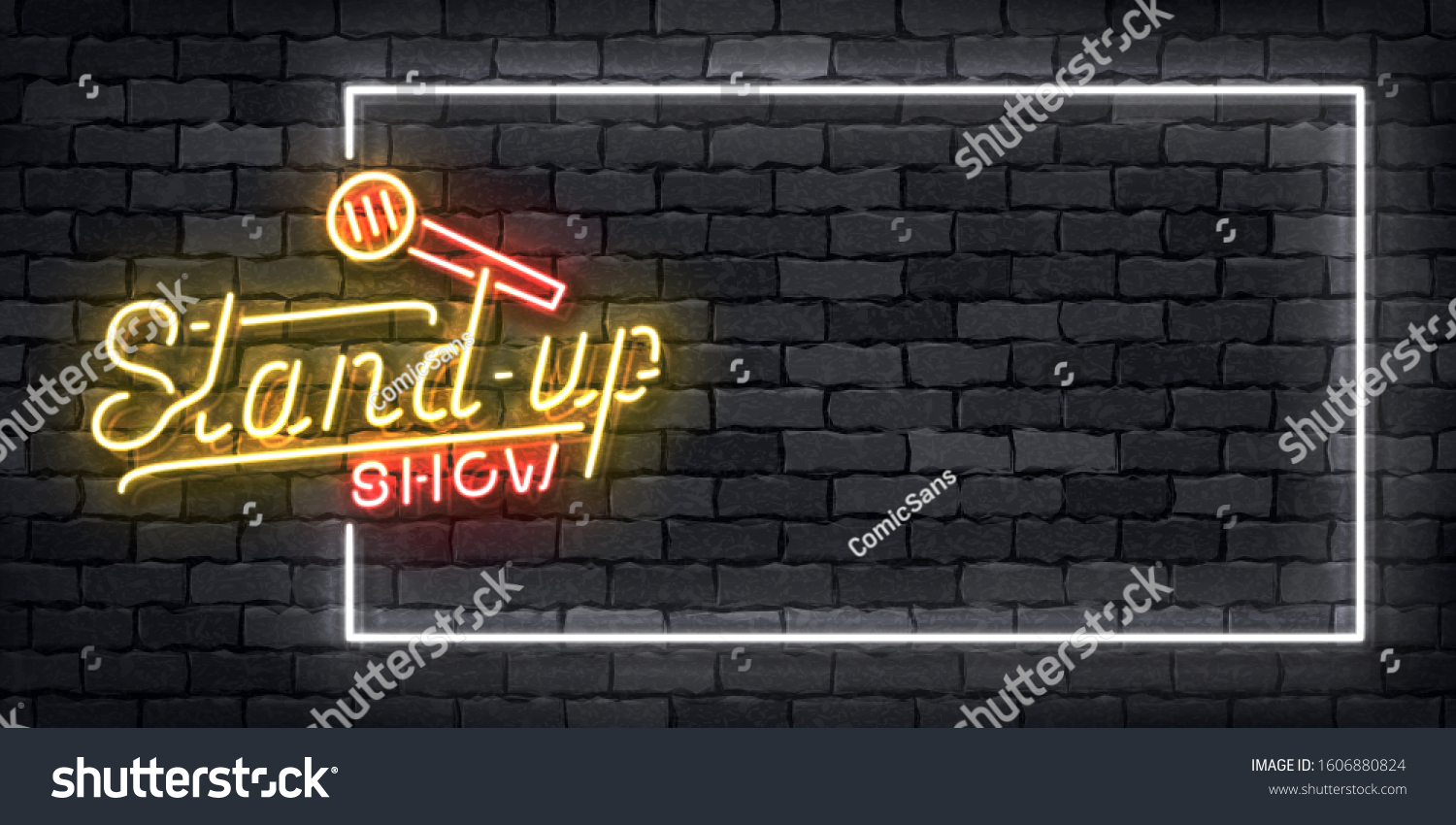 Vector Realistic Isolated Neon Sign Comedy Stock Vector (Royalty Free ...