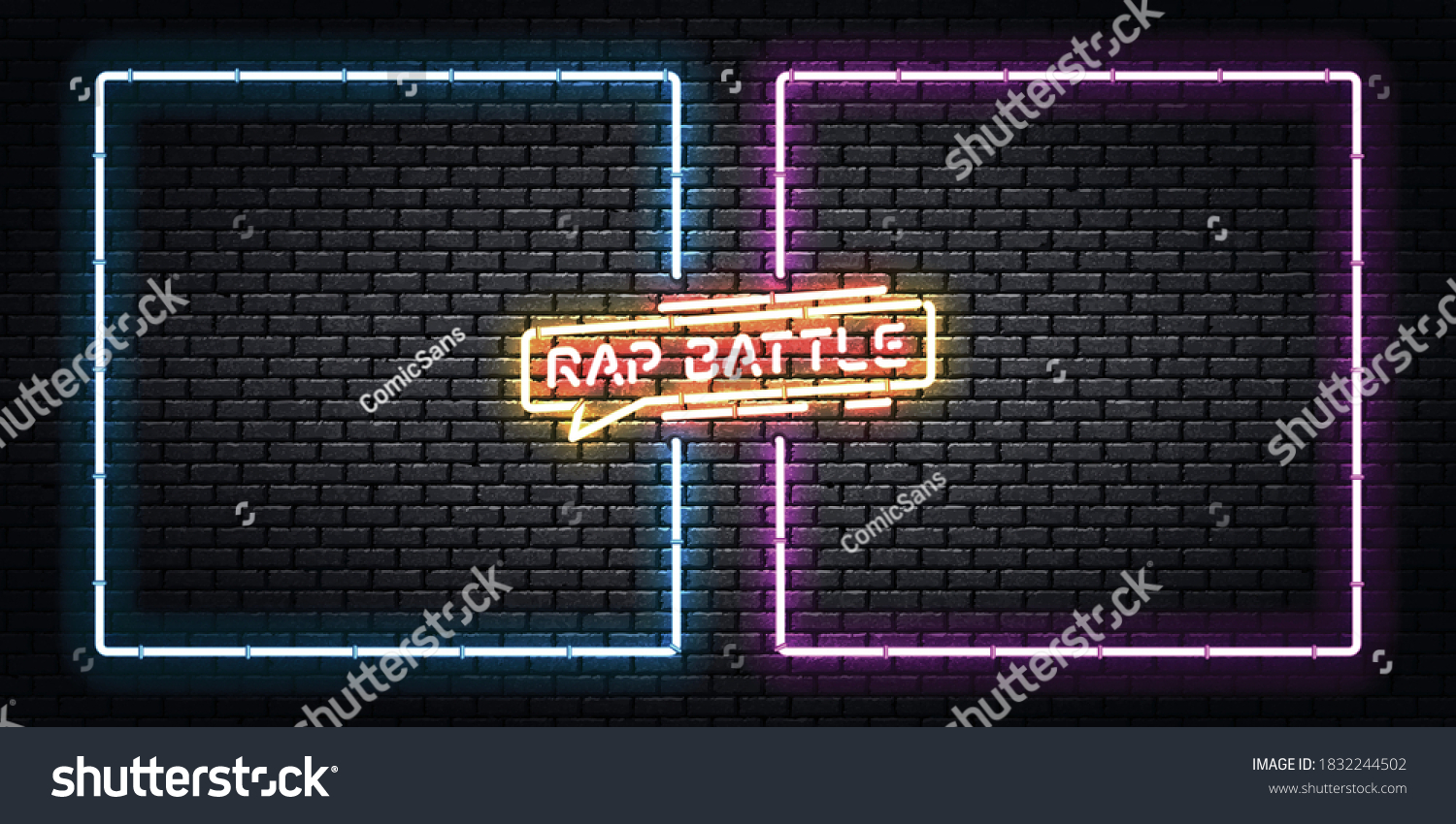 Vector Realistic Isolated Neon Sign Rap Stock Vector (Royalty Free ...