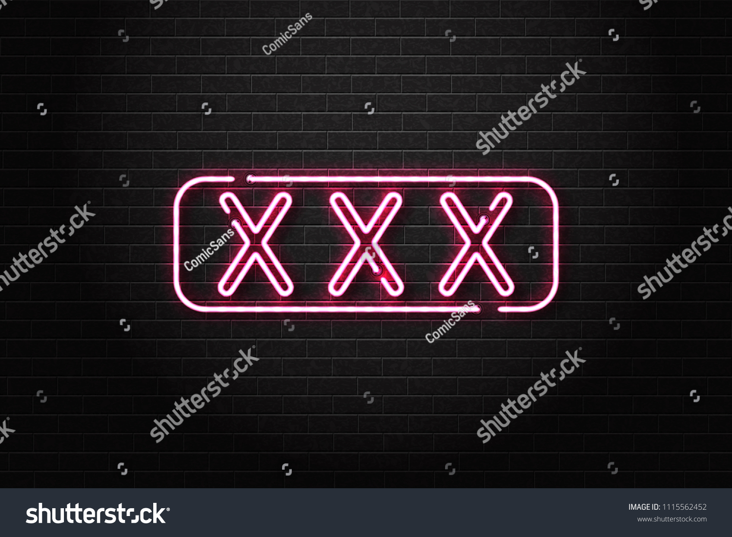 Vector Realistic Isolated Neon Sign Xxx Vetor Stock Livre De Direitos 1115562452 Shutterstock 