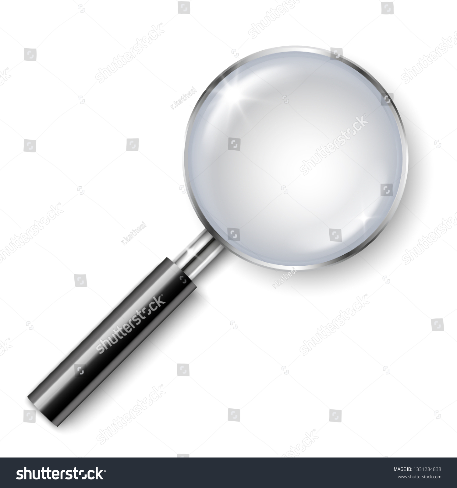 Vector Realistic Magnifying Glass Shadow Isolated Stock Vector (Royalty ...