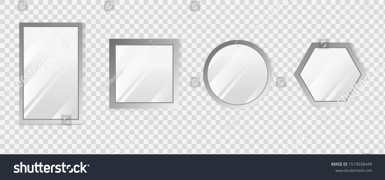 Vector Realistic Mirrors Set Blurry Reflection Stock Vector (Royalty ...