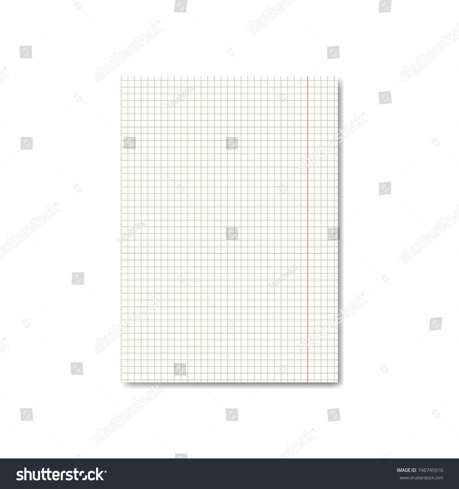 vector realistic quadrille graph paper sheet stock vector royalty quadrille graph paper