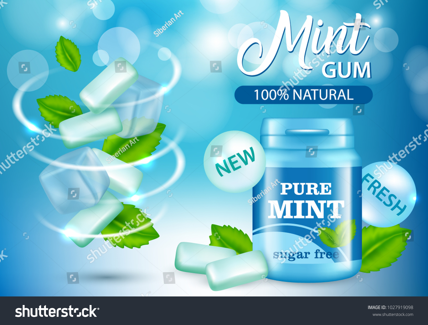 Download Vector Realistic Swirl Fresh Mint Chewing Stock Vector Royalty Free 1027919098