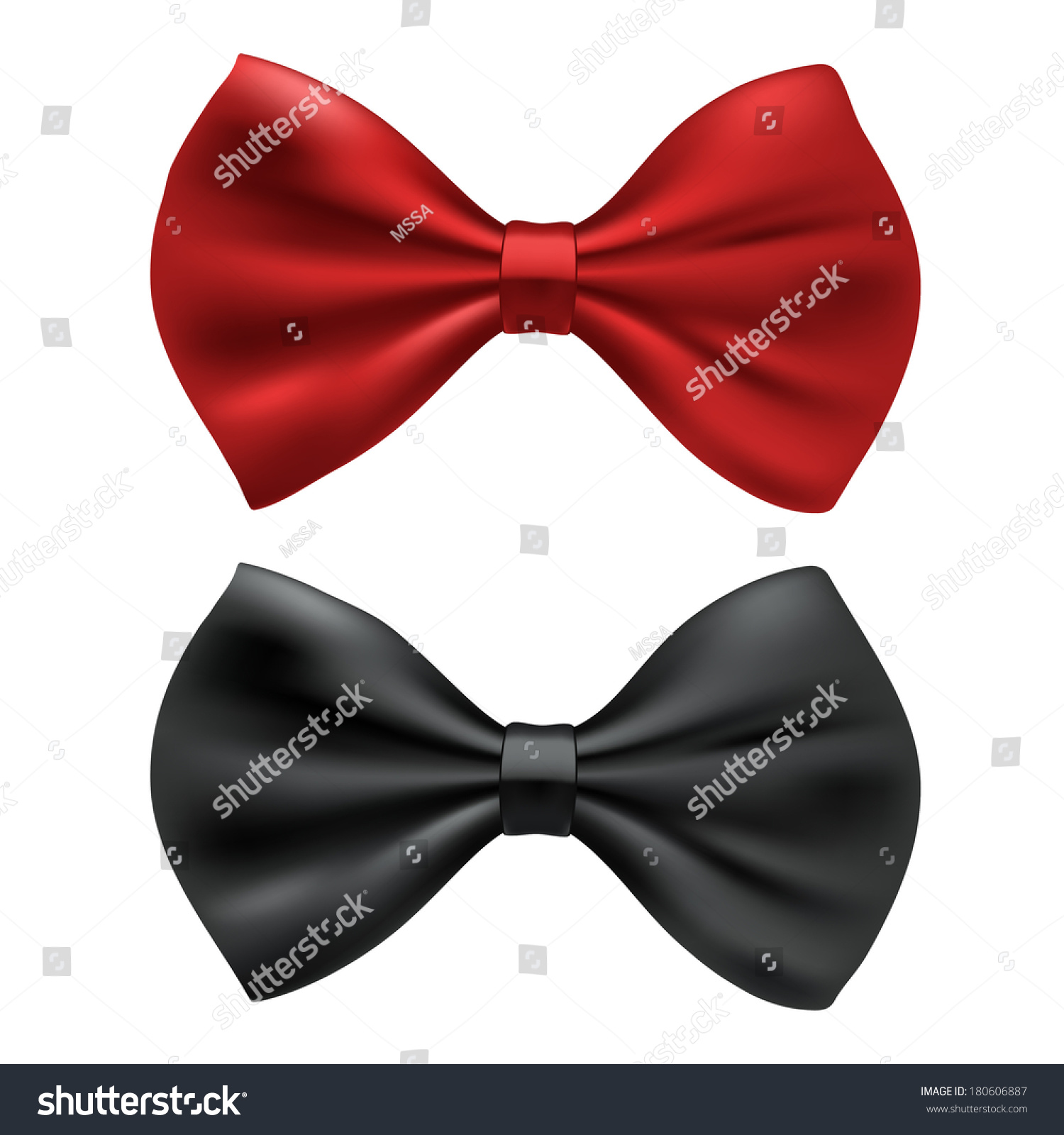 Vector Red Black Bow Ties Isolated Stock Vector 180606887 - Shutterstock