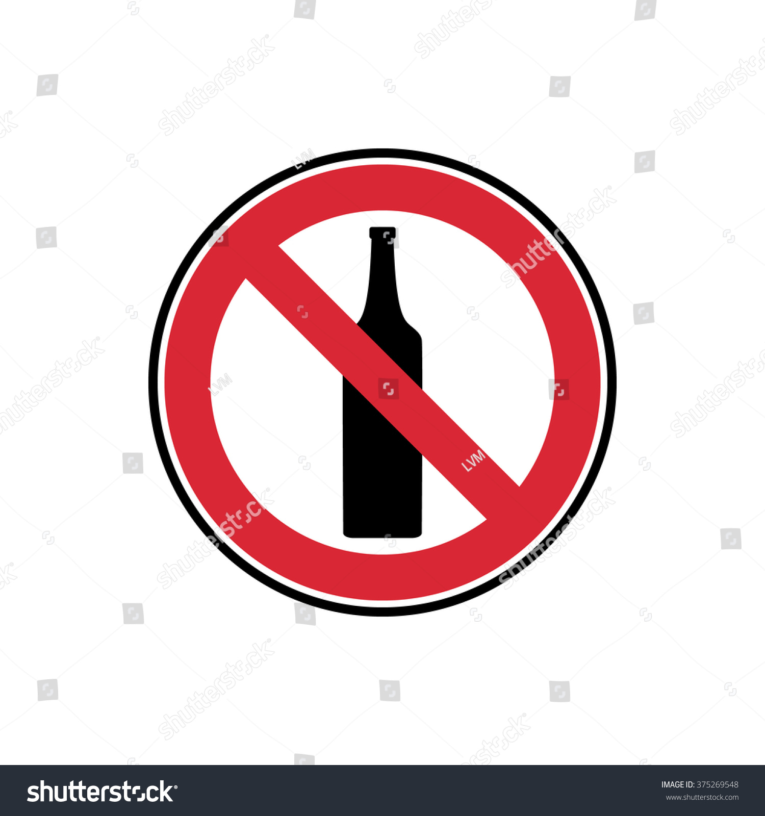 SVG of vector red and black prohibited symbol do not drink isolated on white background svg