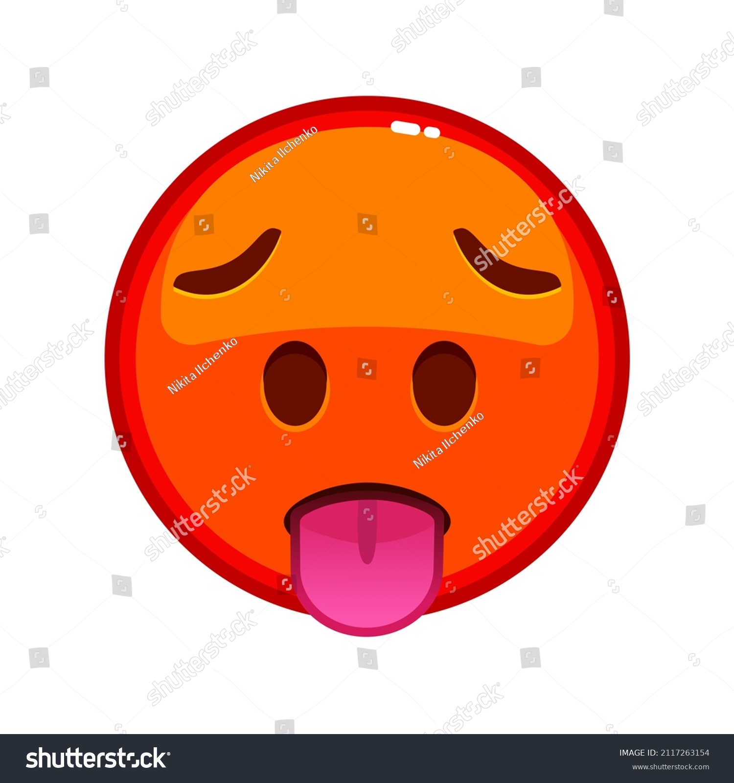 Vector Red Emoticon Emoticon Icon Protruding Stock Vector (Royalty Free ...