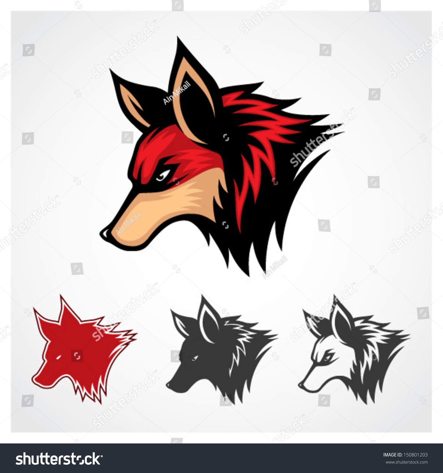 Vector Red Fox Symbol Stock Vector (Royalty Free) 150801203