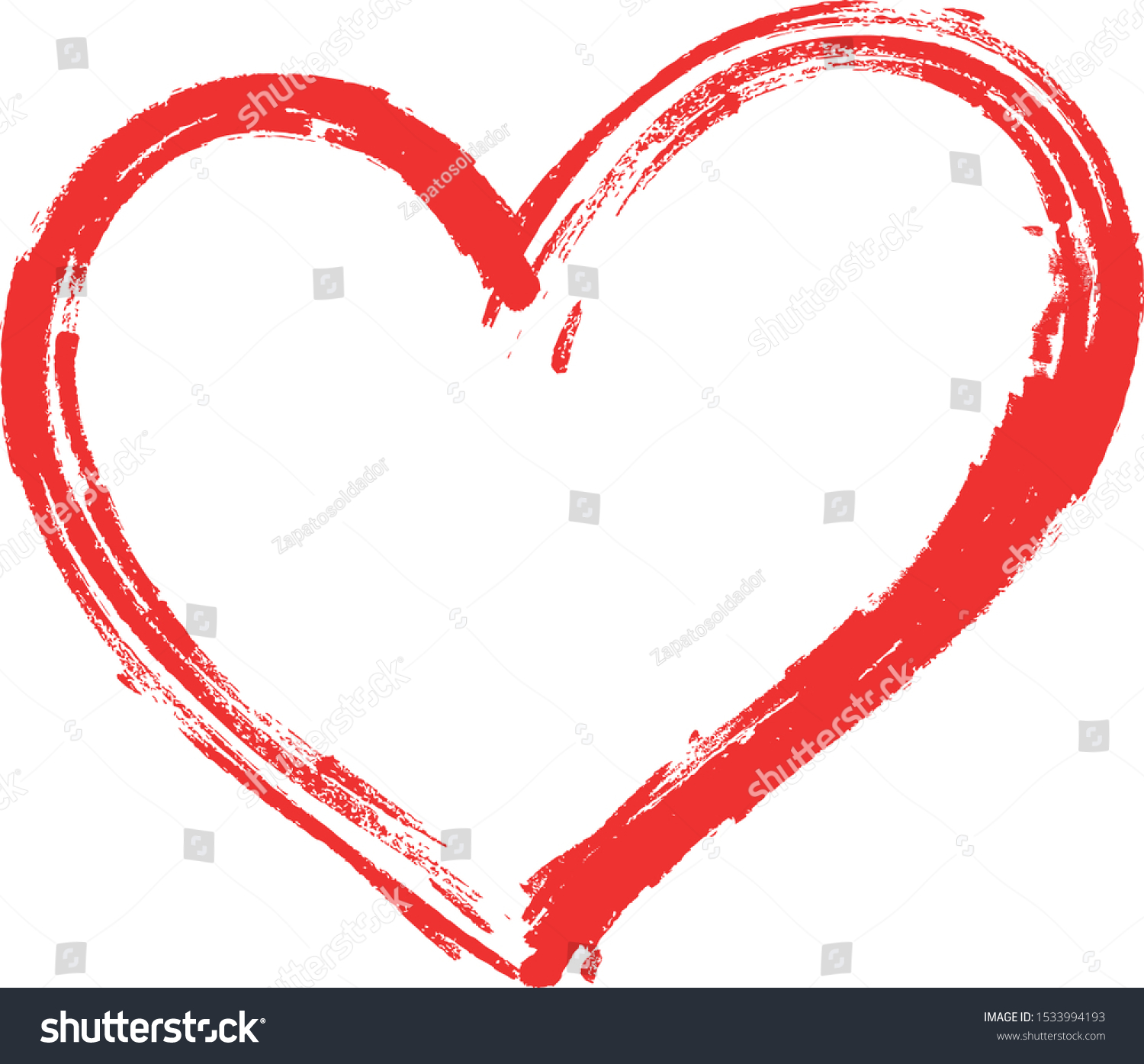 Vector Red Heart Shape Frame Hand Stock Vector (Royalty Free) 1533994193