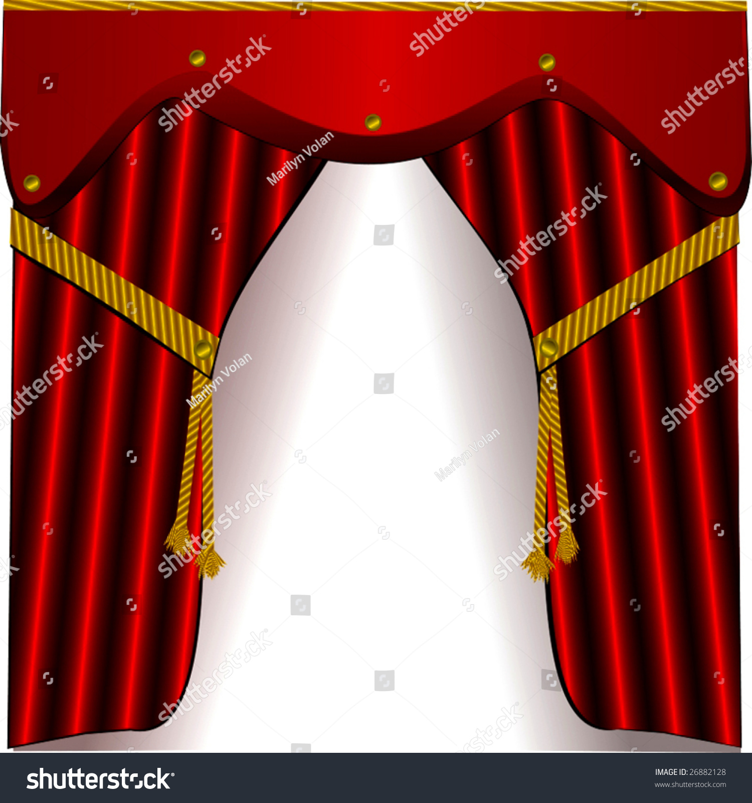 Vector Red Satin Drapes Stock Vector 26882128 - Shutterstock