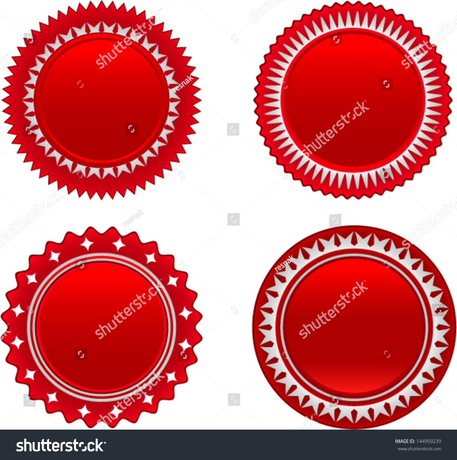 Vector Red Starburst Set 2 - Separate Layers For Easy Editing ...