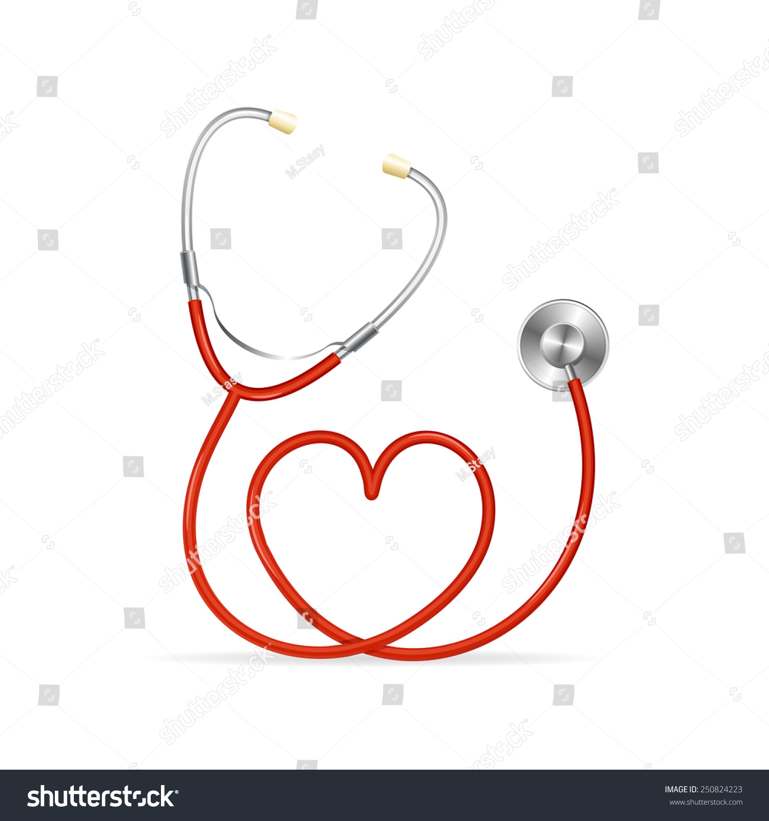 Vector Red Stethoscope Shape Heart Stock Vector 250824223 - Shutterstock