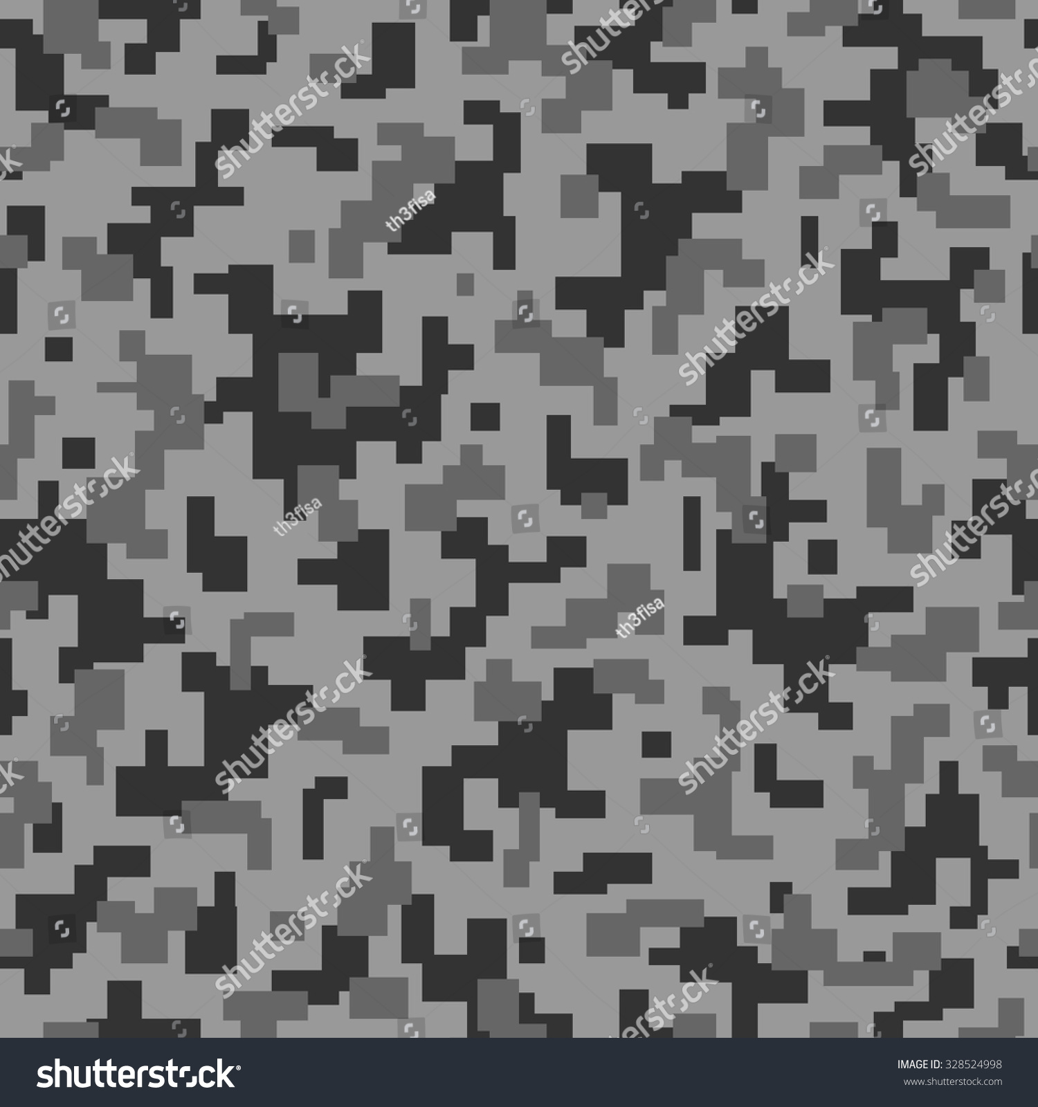 Vector Repeat Pixel Camouflage Texture With Gray Colors - 328524998 ...