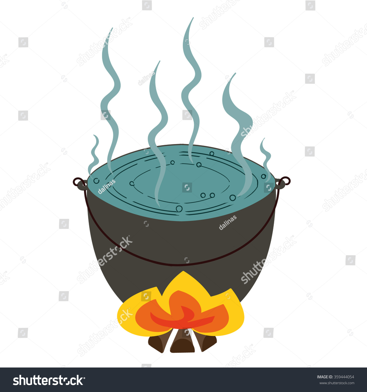 Vector Representing Tourist Pot Boiling Water Stock Vector 359444054 ...