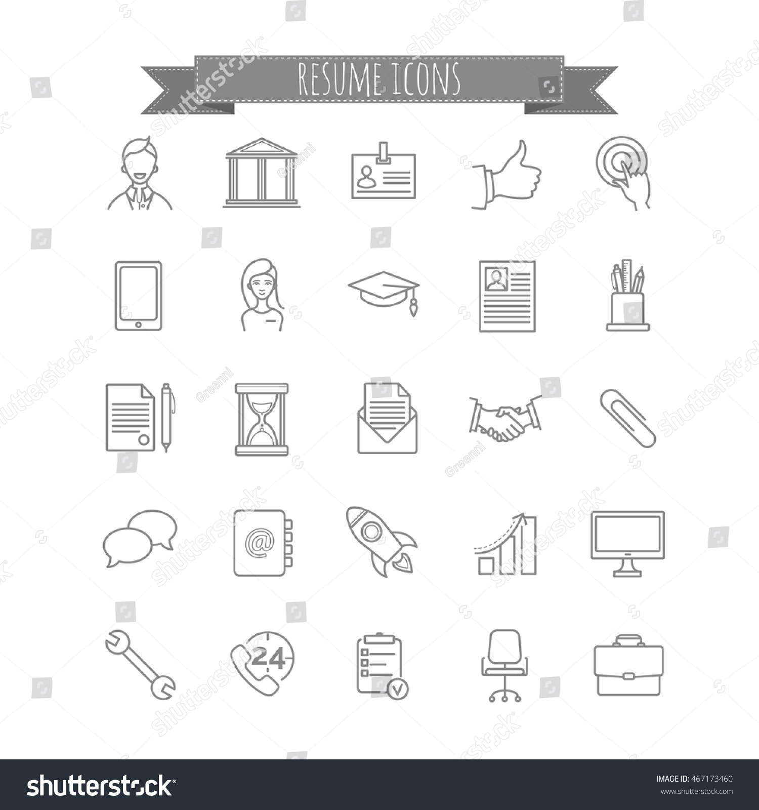 Vector Resume Icons Stock Vector 467173460 - Shutterstock