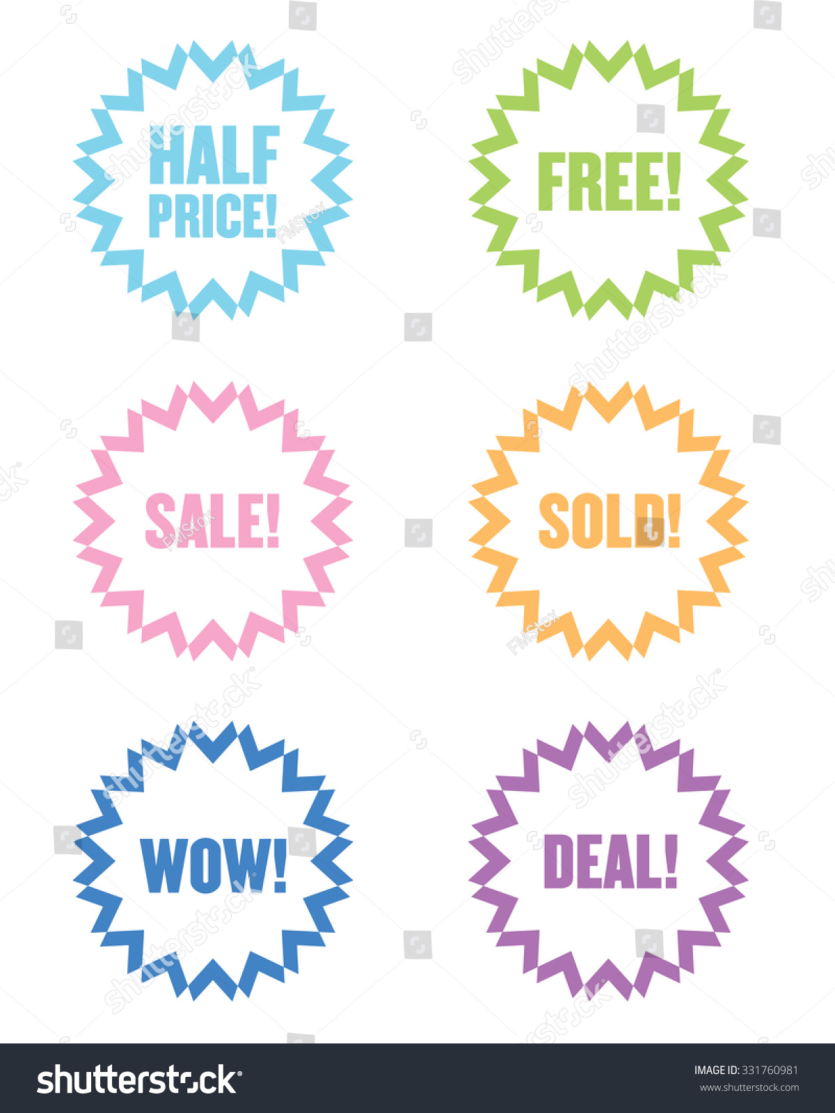 Vector Retail Starburst Set Stock Vector (Royalty Free) 331760981