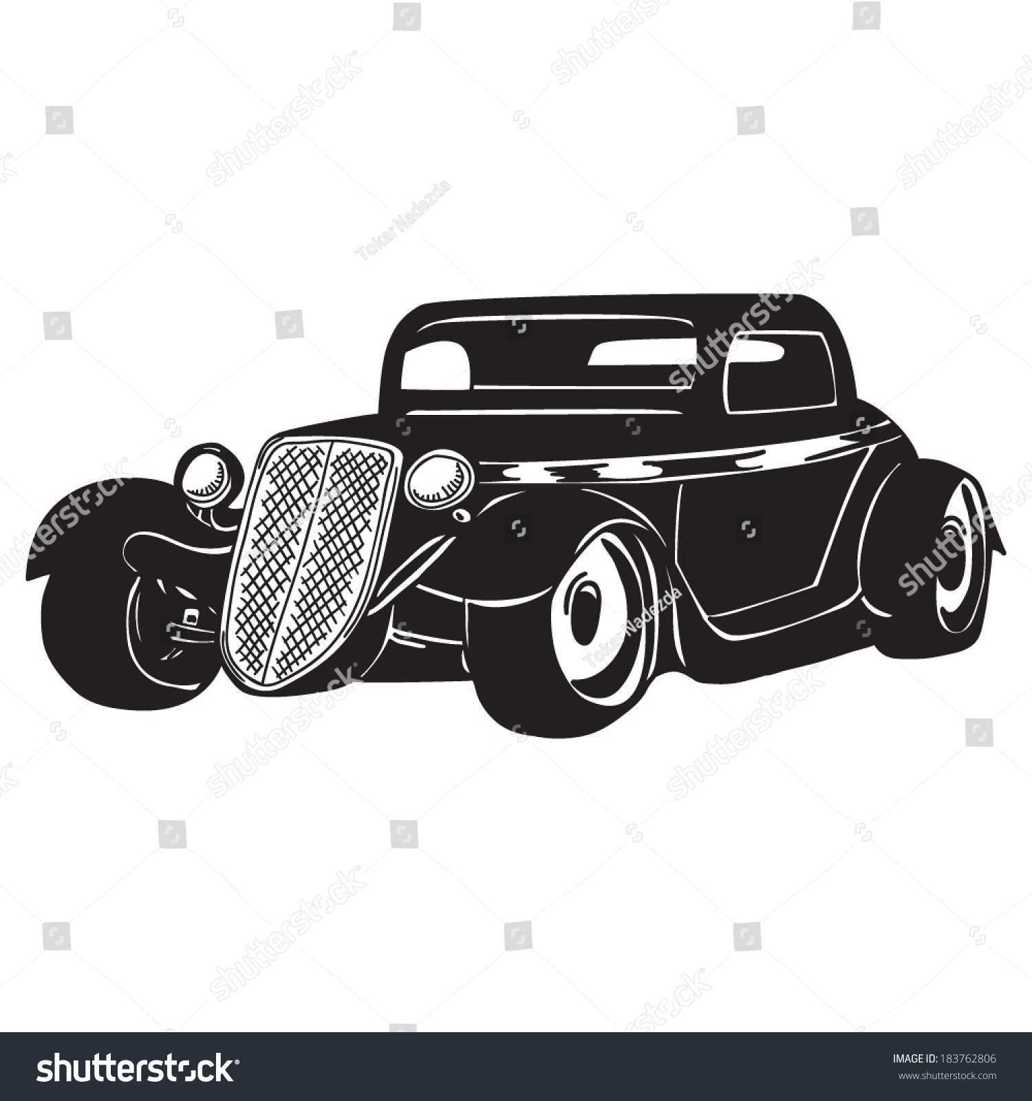 Vector Retro Hot Rod Stock Vector 183762806 - Shutterstock