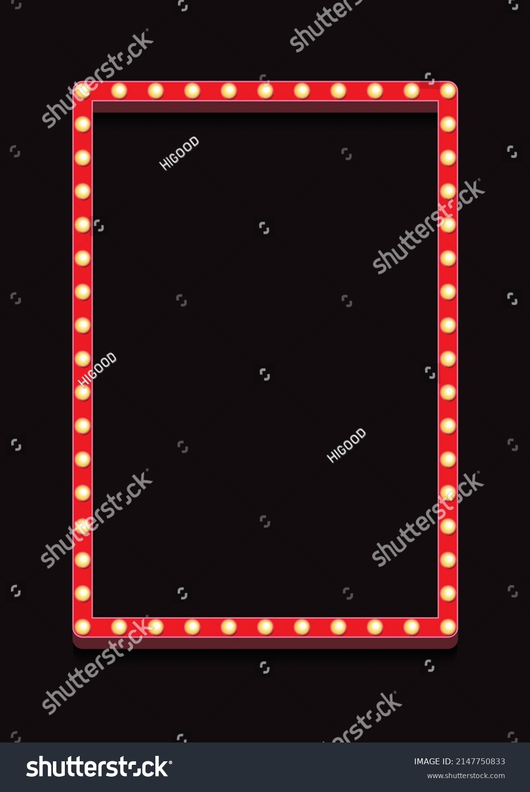 Vector Retro Lightbox Frame Template Realistic Stock Vector (Royalty ...