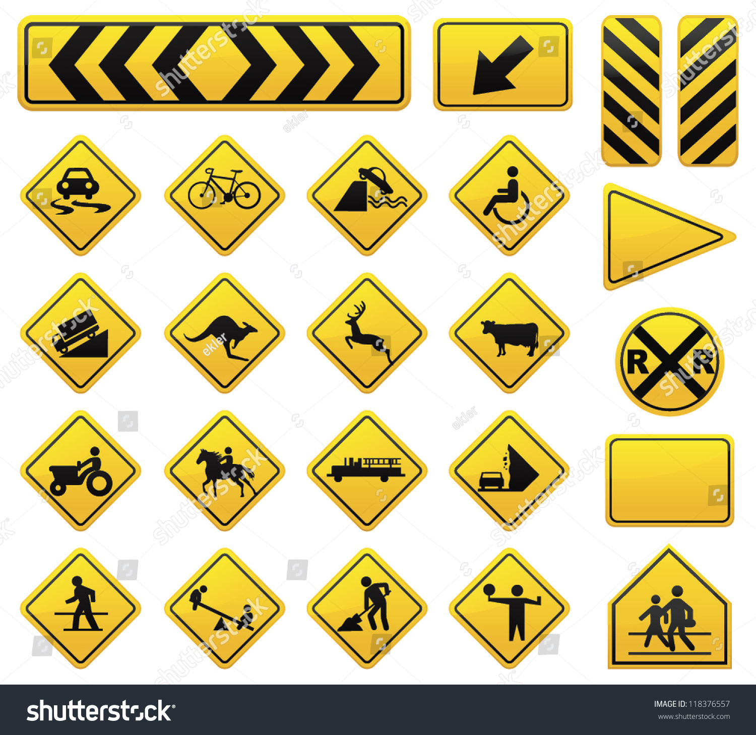 Vector Road Sign Set - 118376557 : Shutterstock