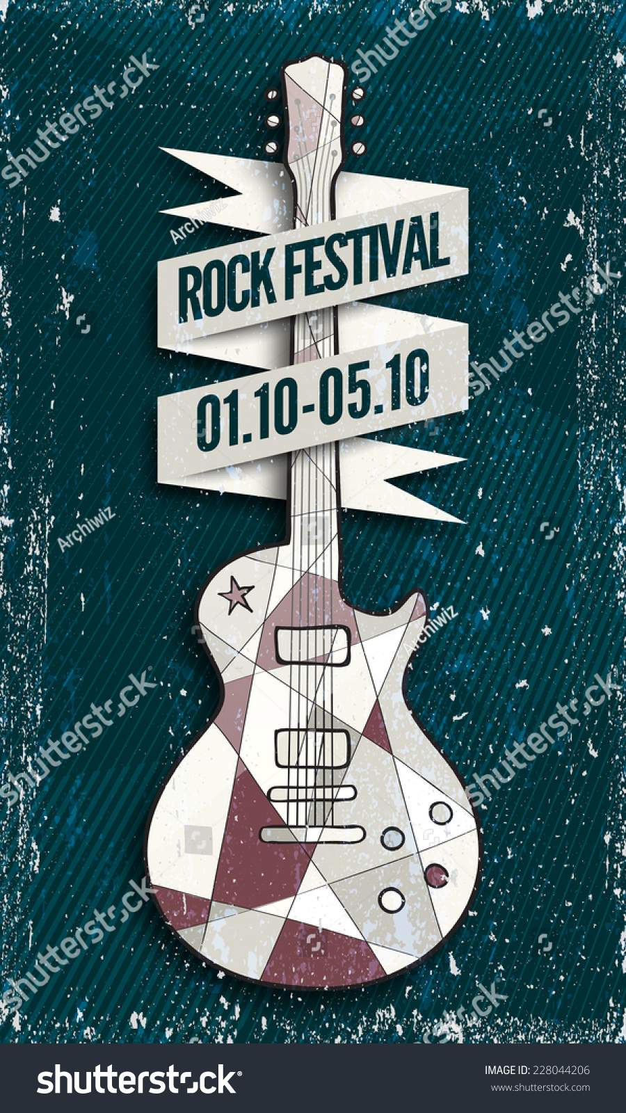 Vector Rock Music Festival Poster Template Stock Vector 228044206 ...