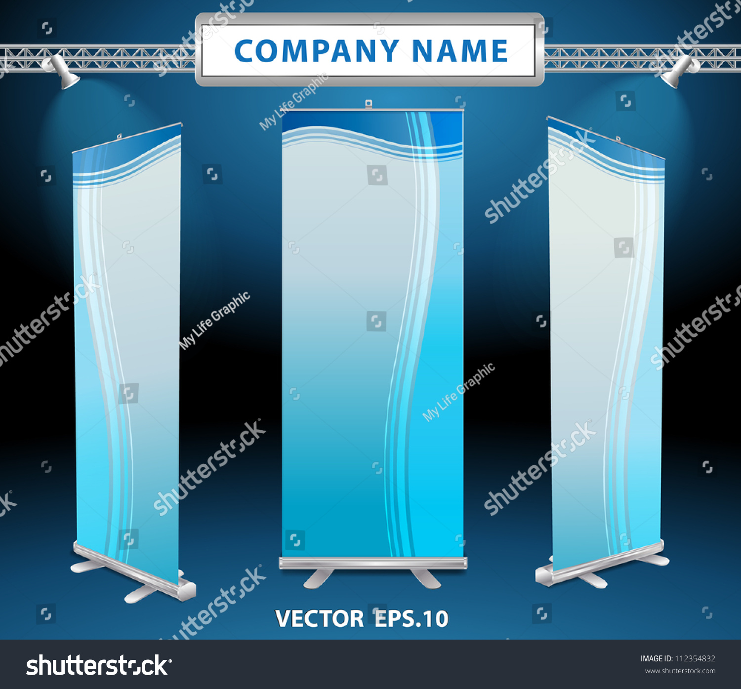 Vector Roll Banner Display Stock Vector (Royalty Free) 112354832 ...