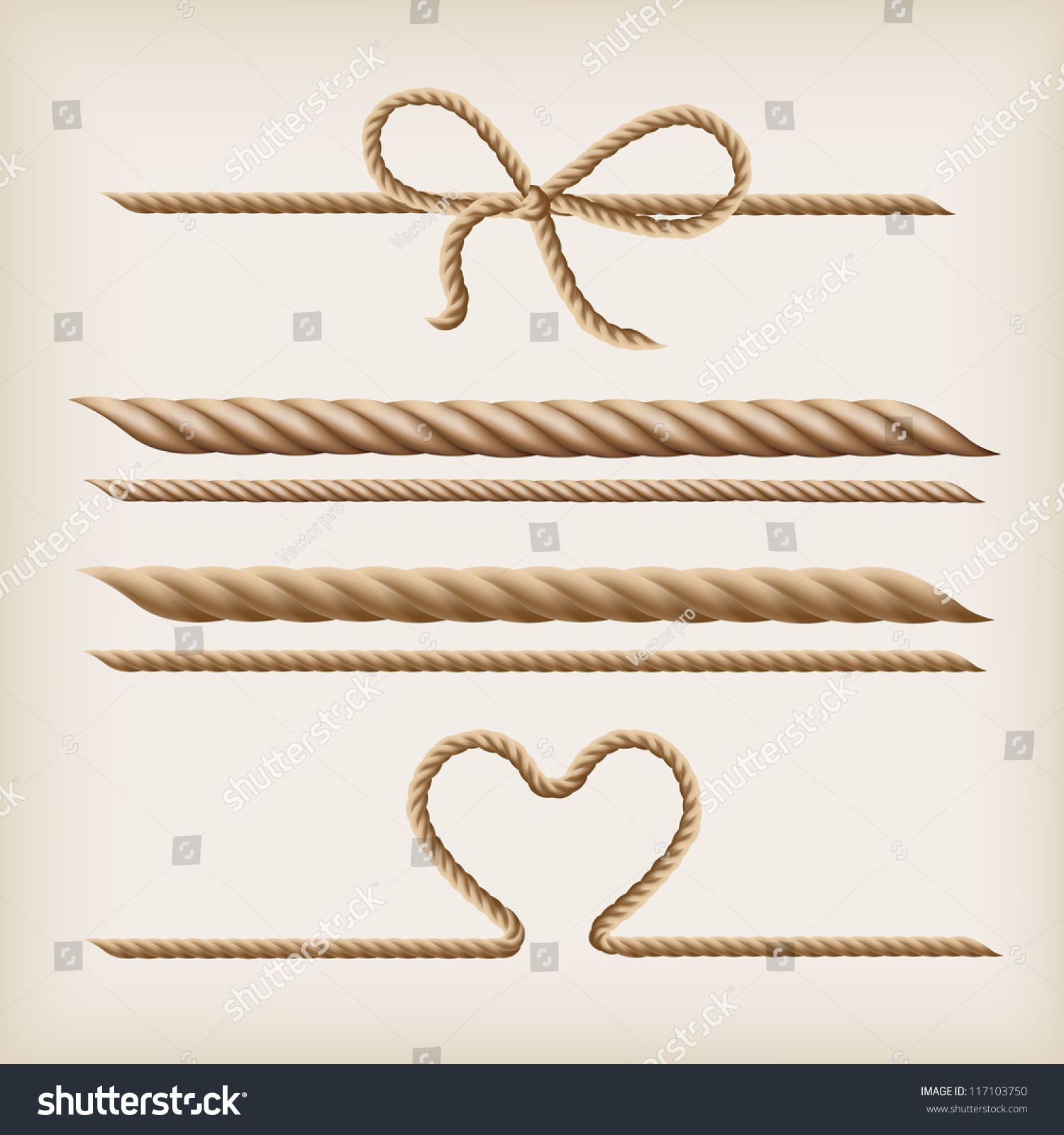 Vector Ropes Rope Bow Stock Vector (Royalty Free) 117103750