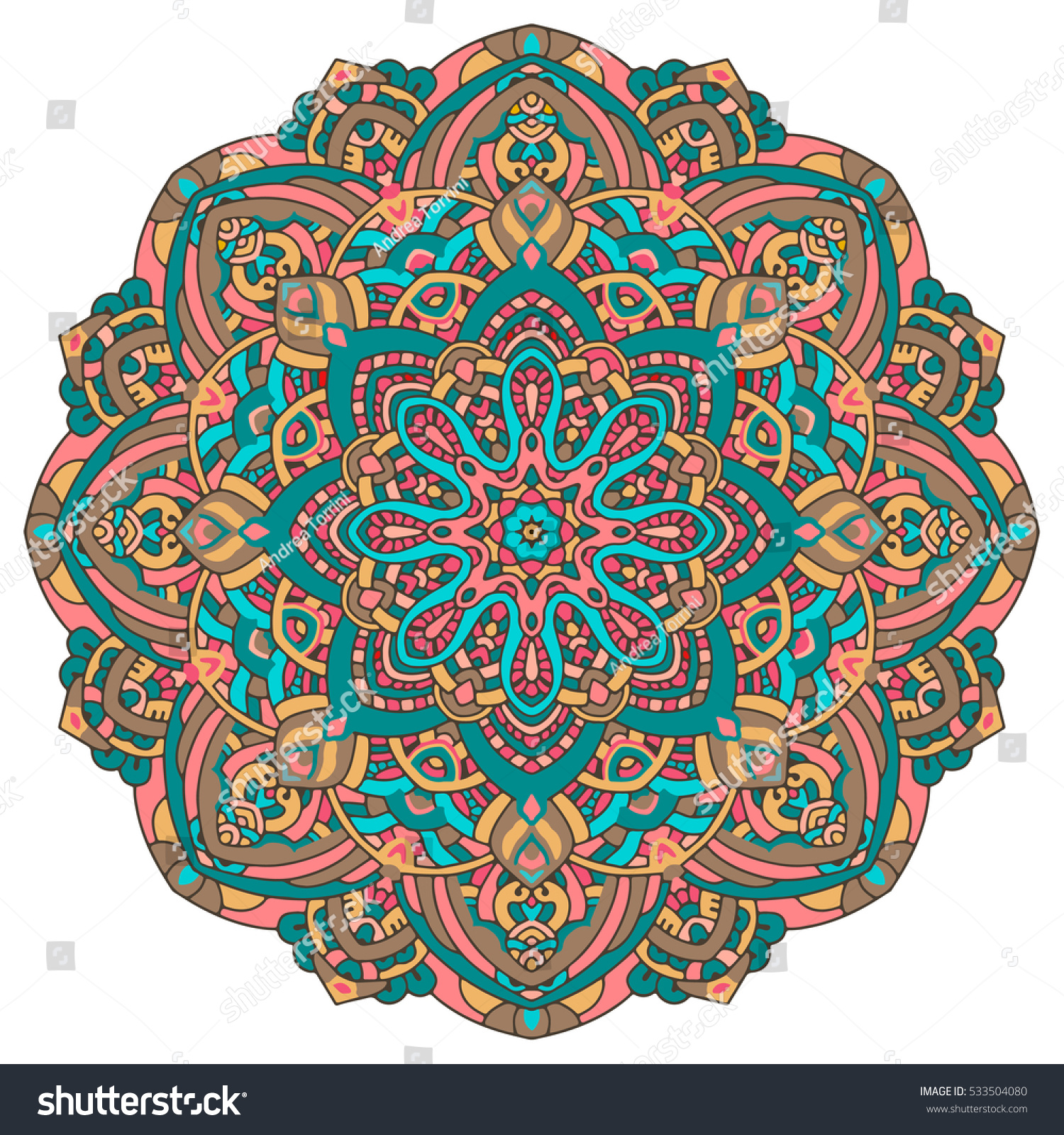 Download Vector Round Abstract Circle. Mandala Style. - 533504080 ...