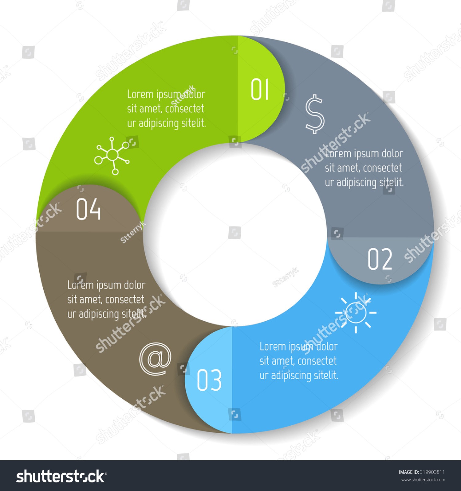 Vector Round Infographic Diagram Circular Connected Stock Vector Royalty Free 319903811 1435