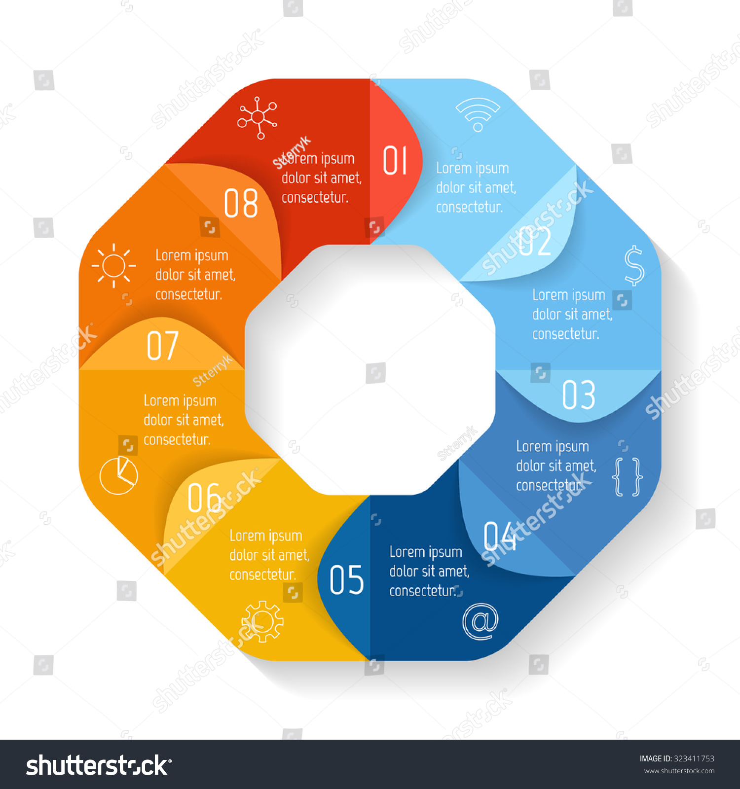 Vector Round Infographic Diagram Circular Connected Stock Vector Royalty Free 323411753 5439