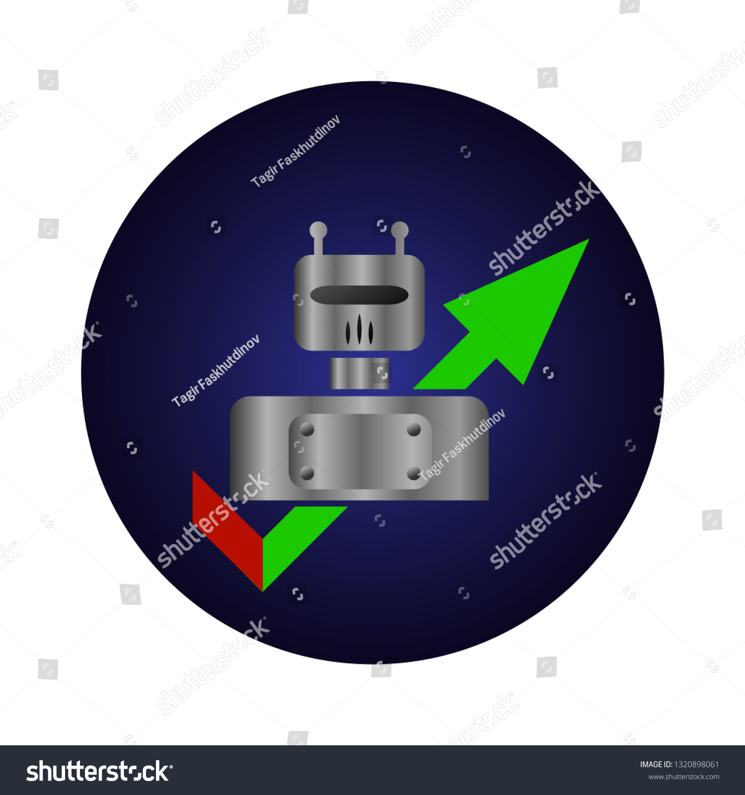 Vector Round Robot Icon Business Forex Stock Vector Royalty Free - 