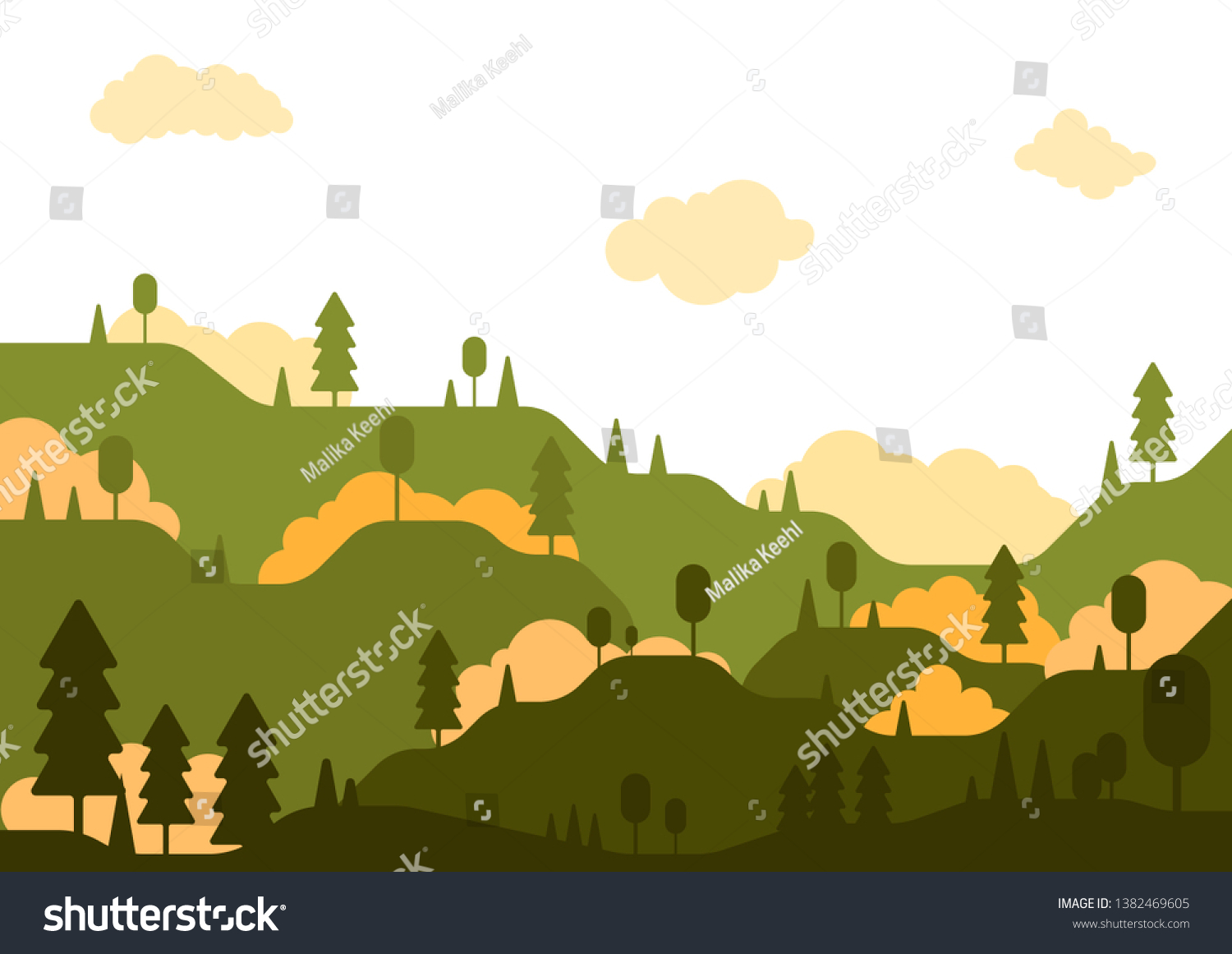 Vector Rural Environment Illustration Flat Design: vector de stock