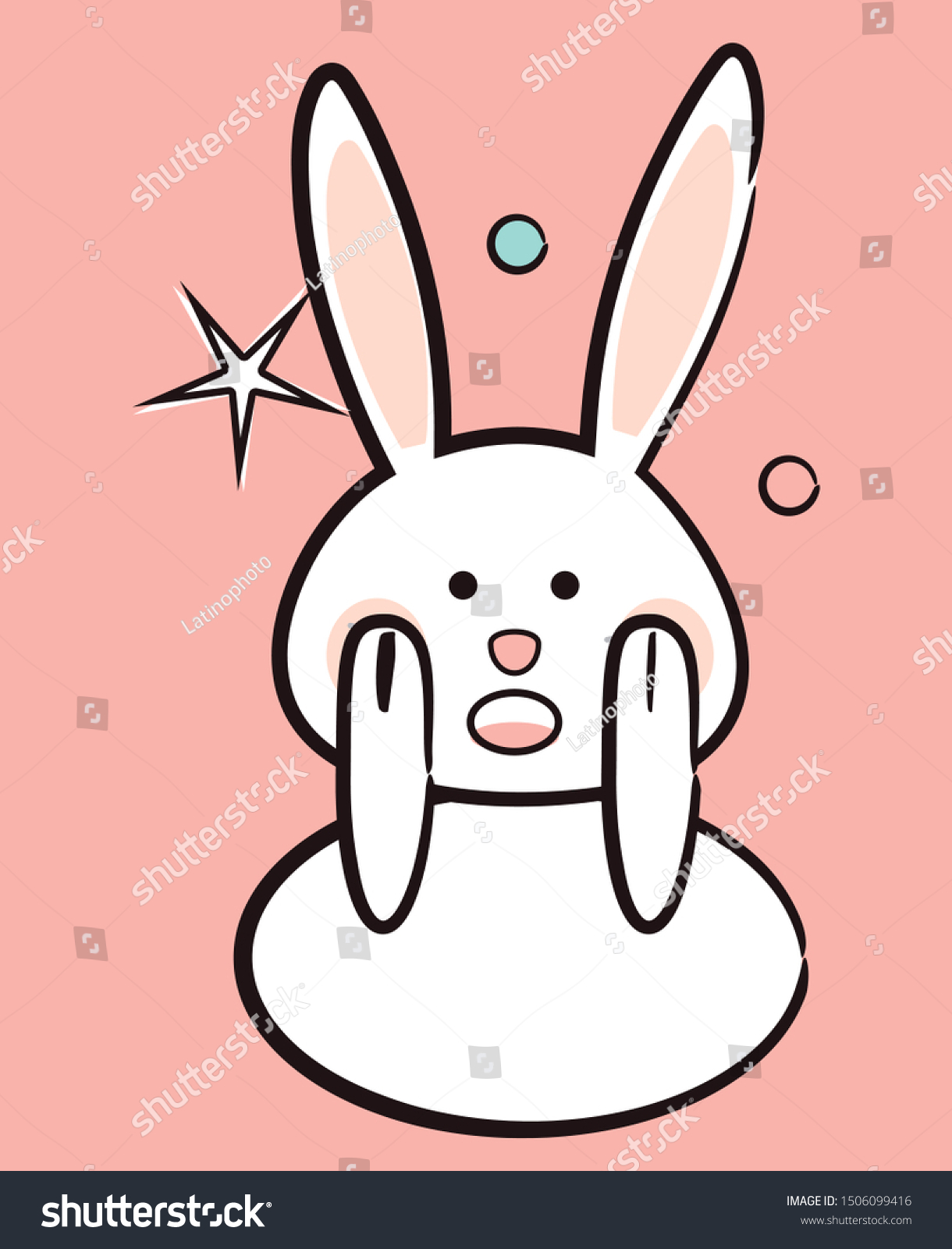 Vector Scared Pretty Rabbit Drawing Stock Vector (Royalty Free) 1506099416