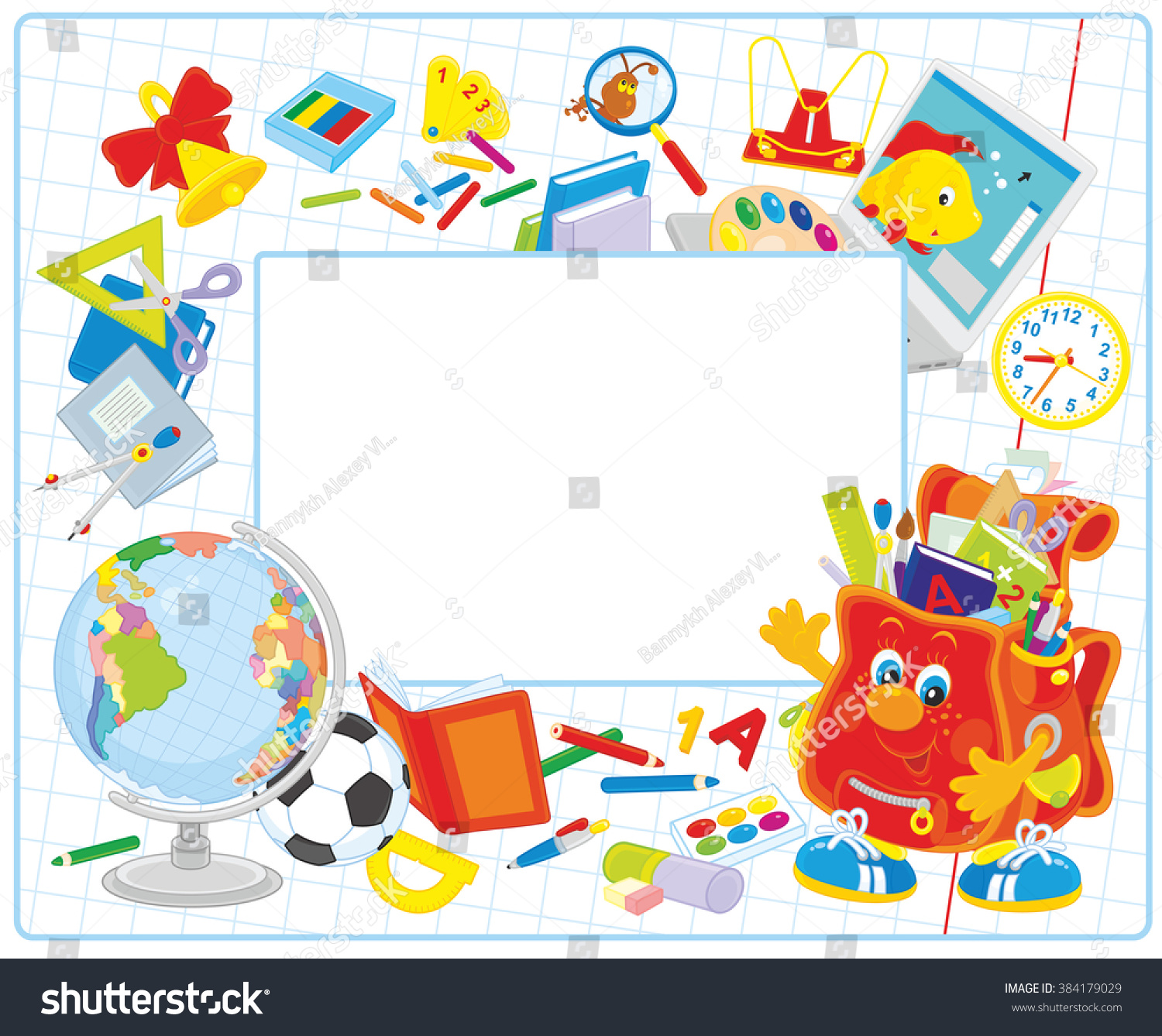 Vector School Frame Border Funny Character Stock Vector 384179029 ...