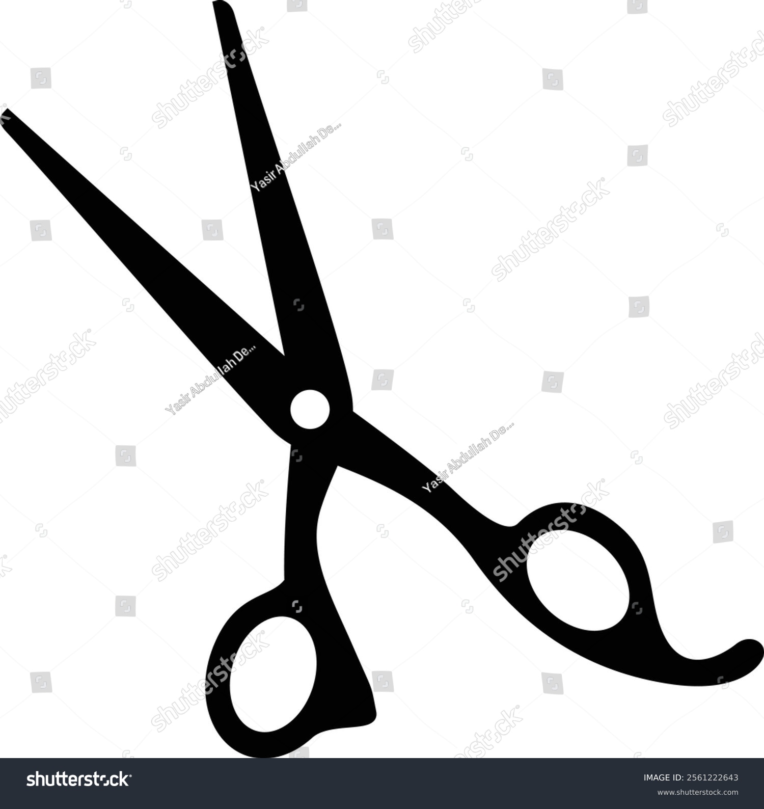 black scissors cutting, simple design clip art preview
