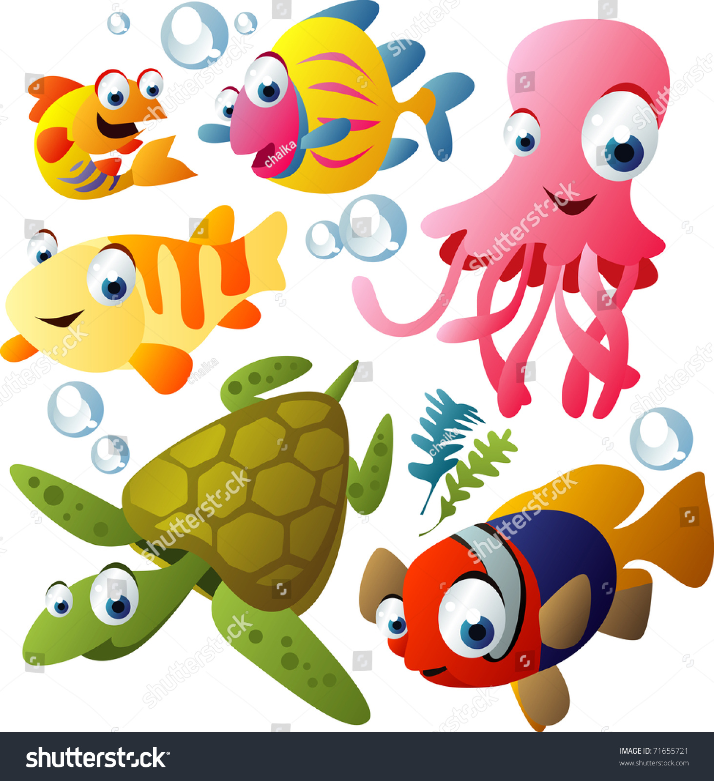 Vector Sea Animals - 71655721 : Shutterstock