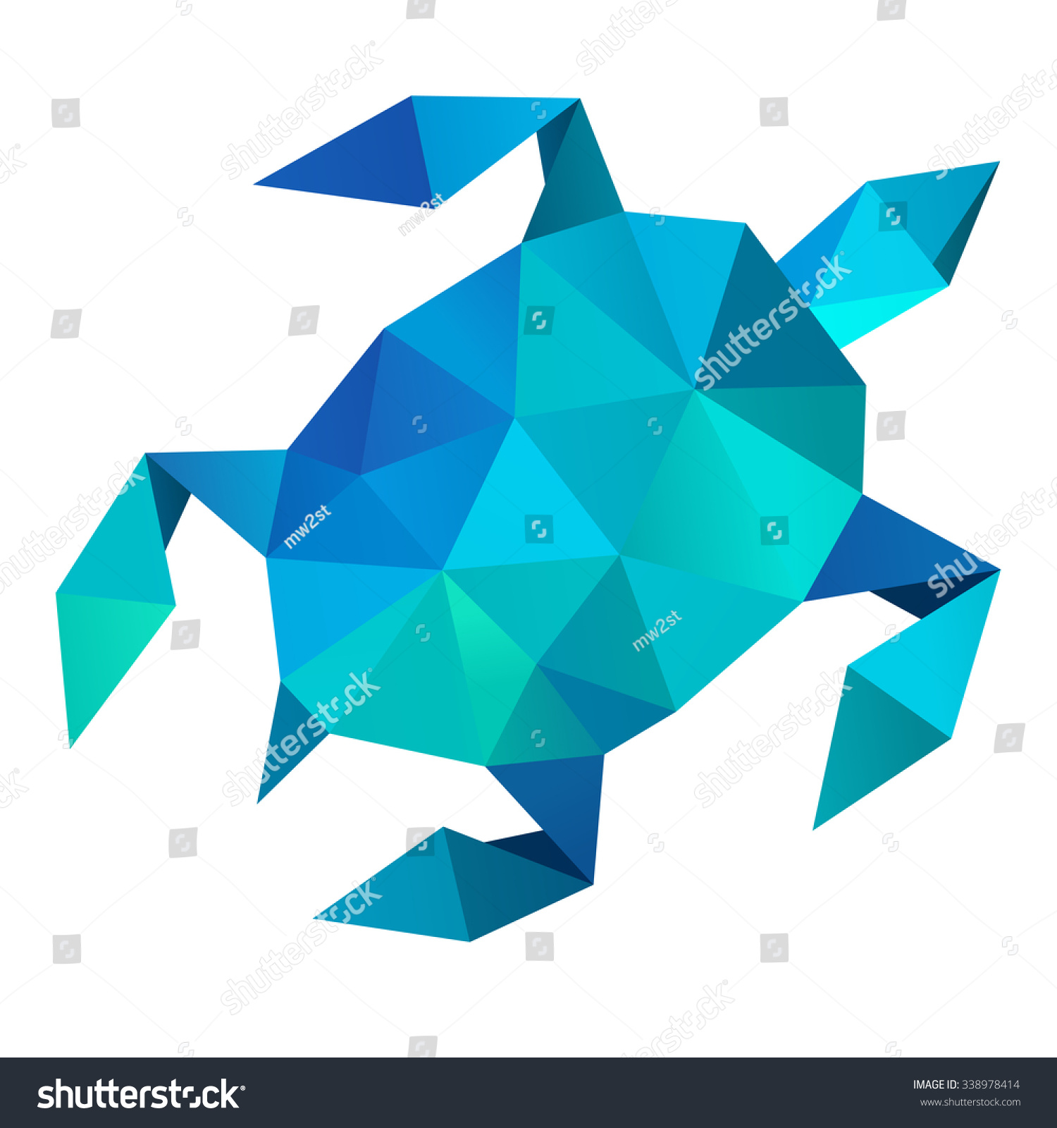 Vector - Sea Turtle Geometric (Illustration Of A Many Triangles ...