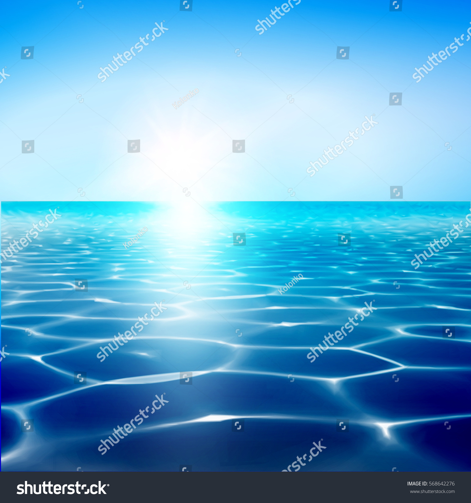 Vector Sea Water Blue Background Ocean Stock Vector 568642276