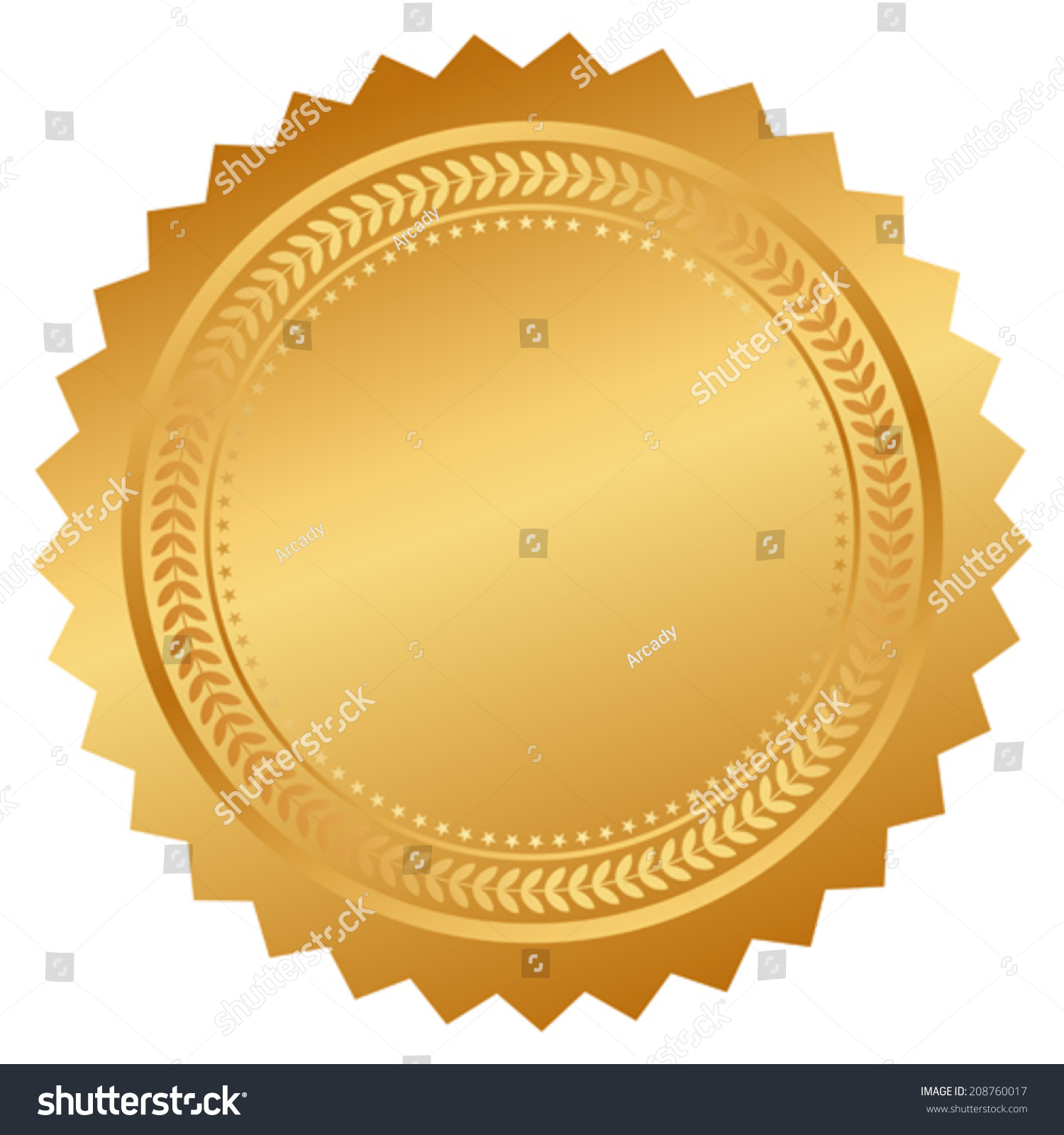 Vector Seal Certificate Stock Vector (Royalty Free) 208760017 ...