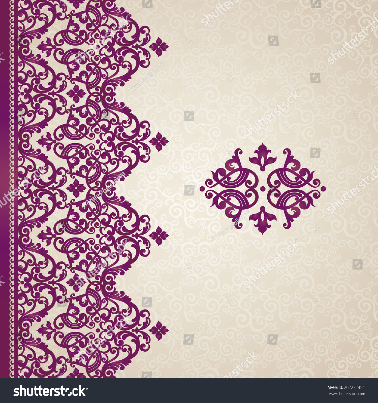 Vector Seamless Border In Victorian Style. Ornate Element For Design ...