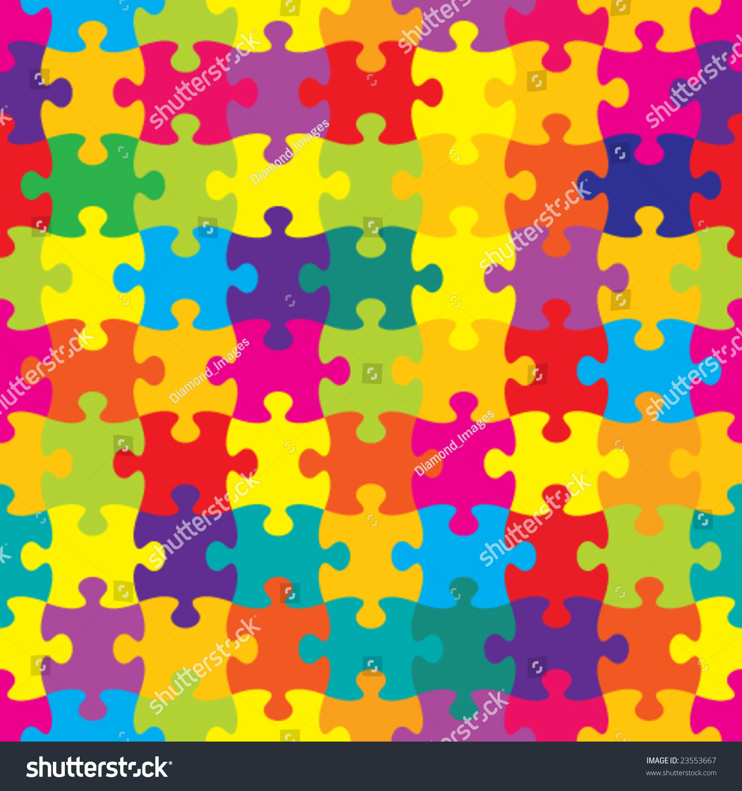 Vector Seamless Brightly Colored Puzzle Pattern Stock Vector 23553667 - Shutterstock