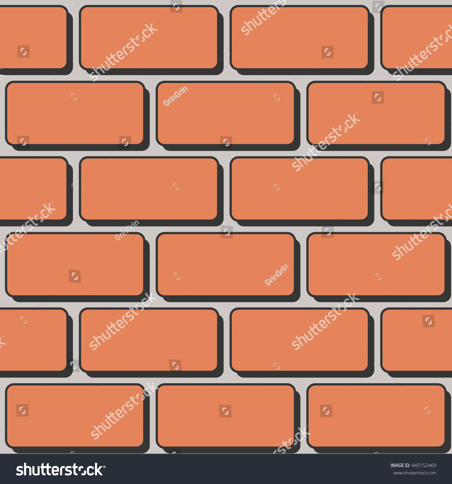 Vector Seamless Cartoon Brick Texture Orange Stock Vector (Royalty Free