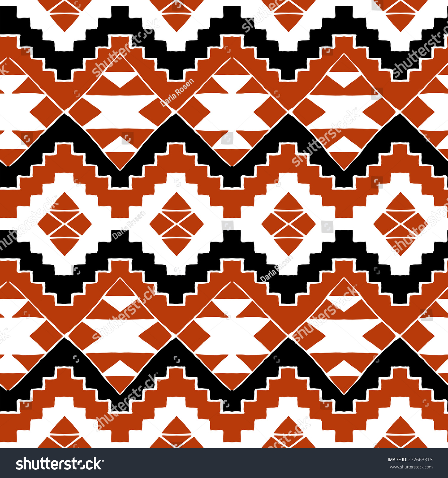 Vector Seamless Ethnic Pattern American Indian Stock Vector (Royalty ...
