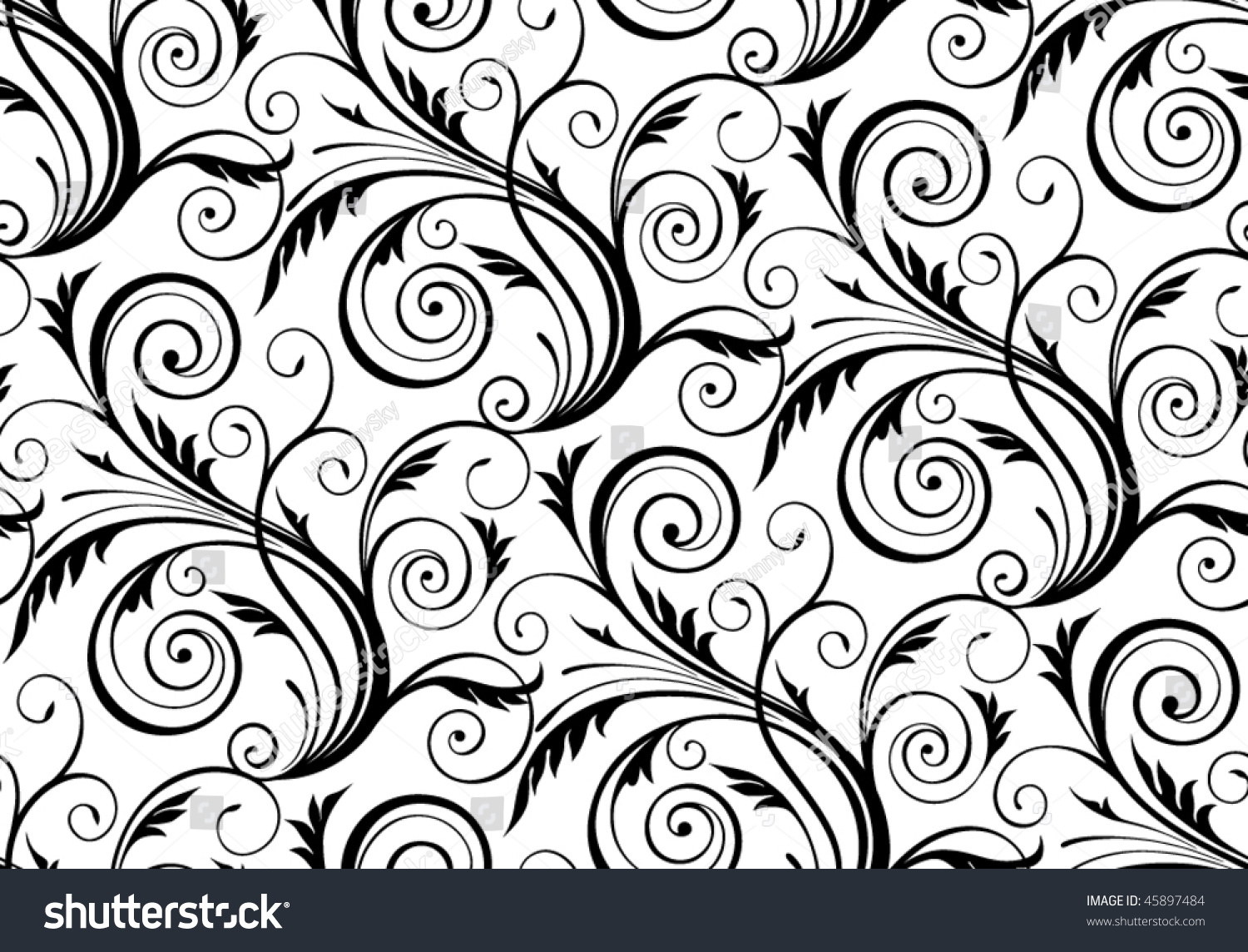 Vector Seamless Floral Pattern Stock Vector 45897484 - Shutterstock