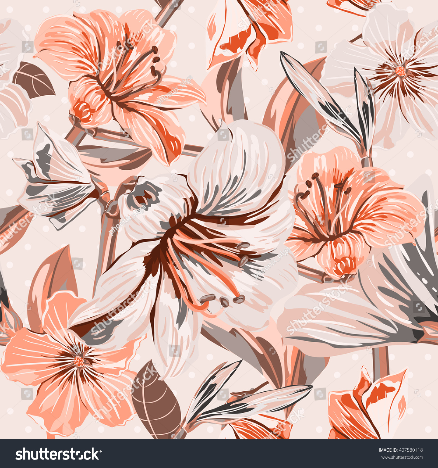 Download Vector Seamless Floral Pattern Flower Pattern Stock Vector 407580118 - Shutterstock