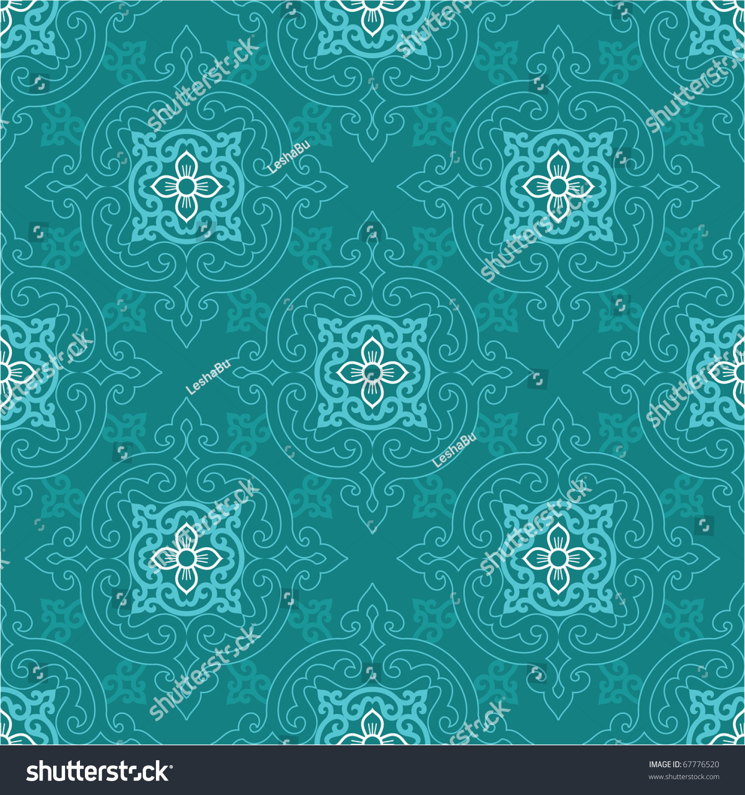 Vector Seamless Oriental Tile (Background, Wallpaper, Texture, Pattern ...