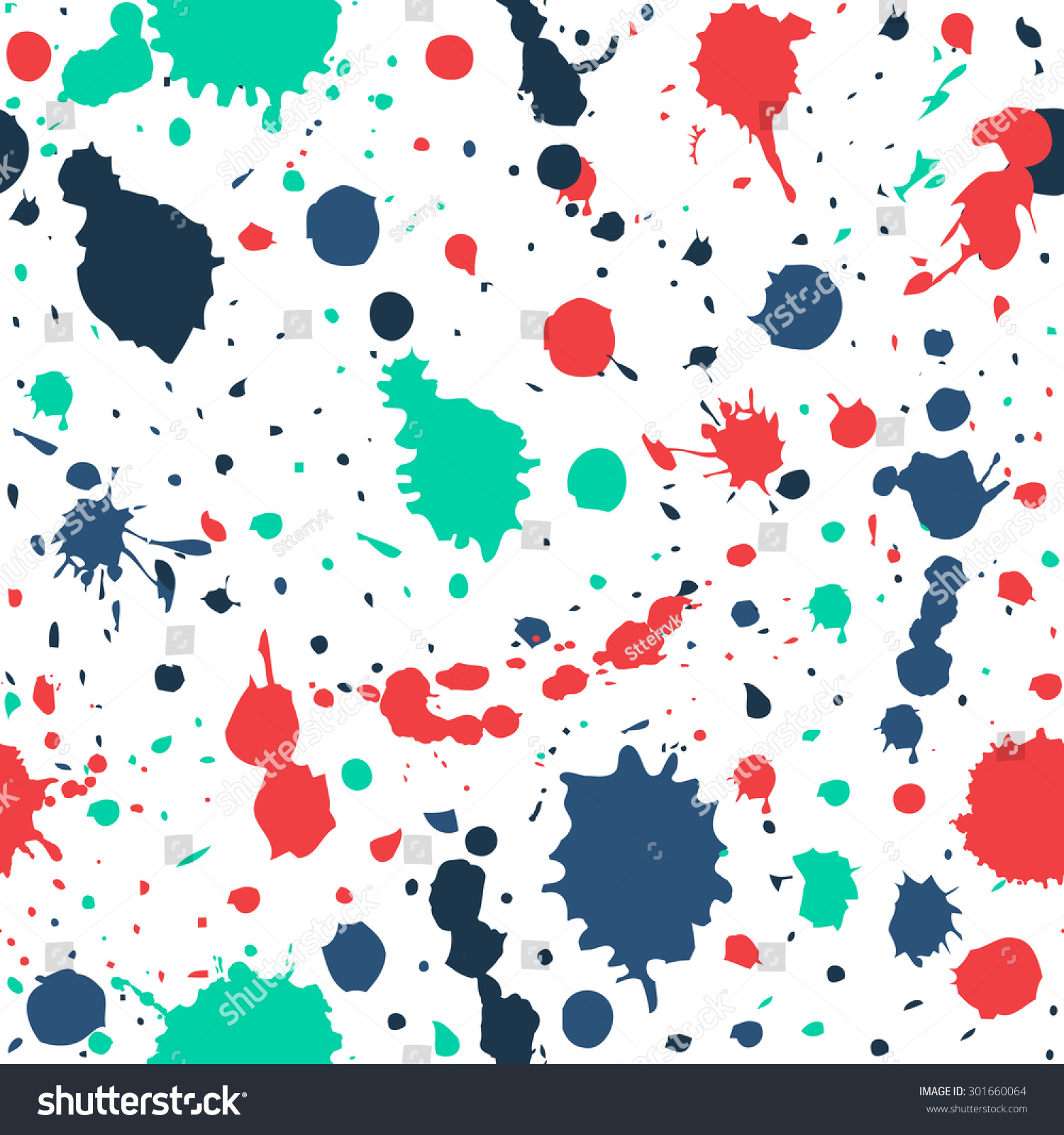 Vector Seamless Paint Splatter Pattern Grunge Stock Vector (Royalty