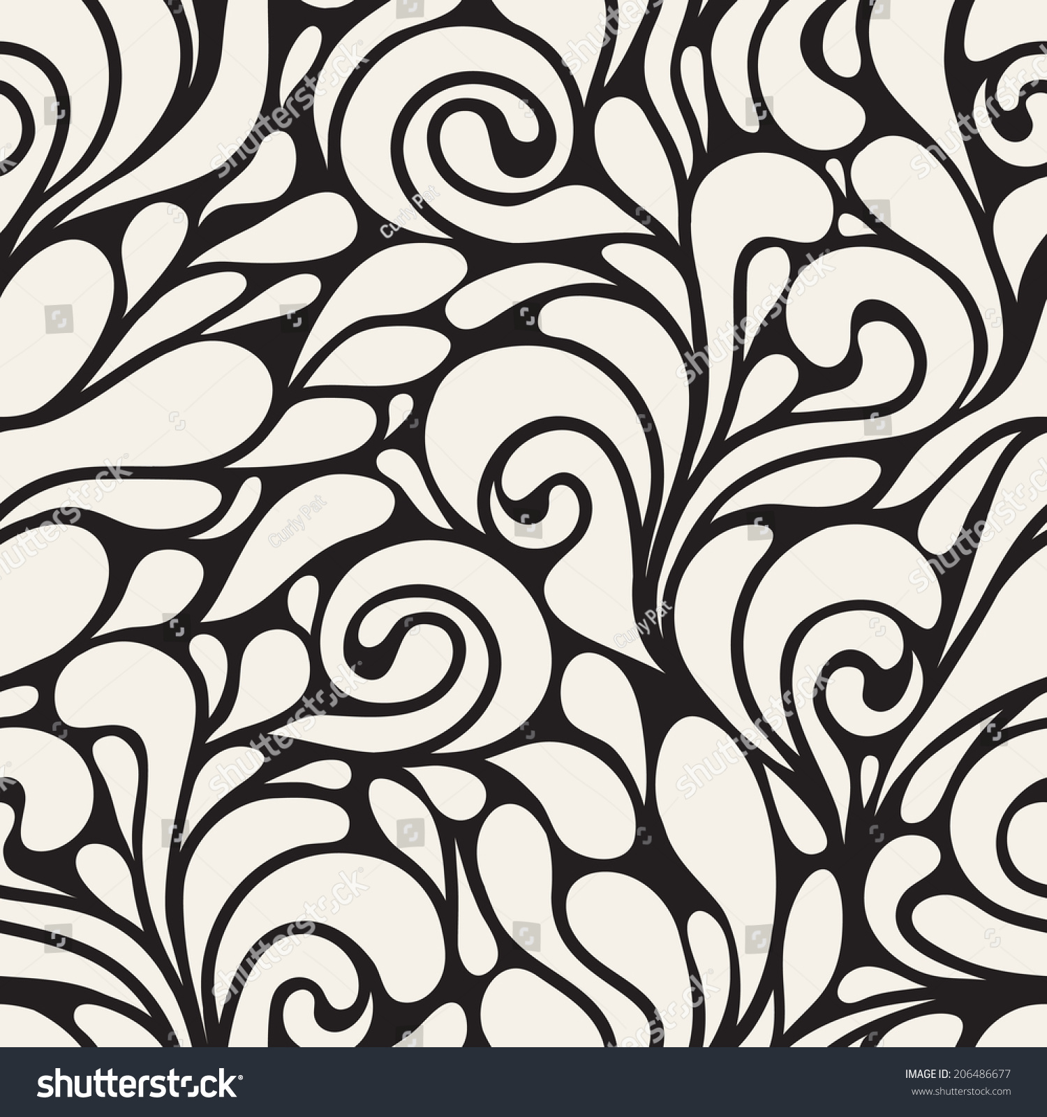 Vector Seamless Pattern Modern Floral Texture 库存矢量图(免版税)206486677